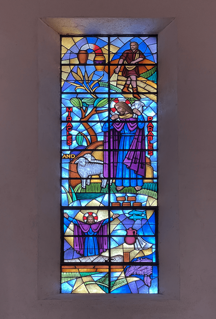 Restored stained glass detail